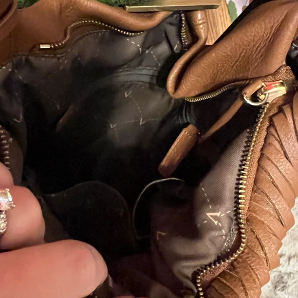 Vince Camuto Irene Fringe Hazelnut/Brown Leather Hobo - Picture 4 of 9